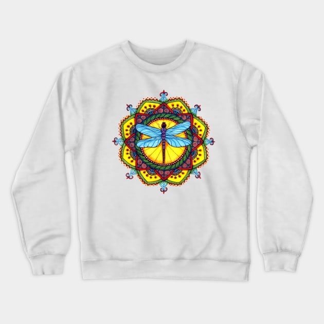 Dragonfly Mandala Crewneck Sweatshirt by Heartsake